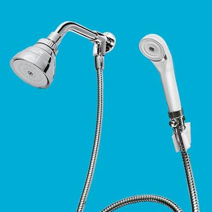 Imagem de Ducha Cromada Sauna Piscina 3 Polegadas Jato Dirigível com Desviador Fame