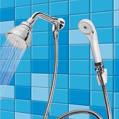 Imagem de Ducha Cromada Sauna Piscina 3 Polegadas Jato Dirigível com Desviador Fame