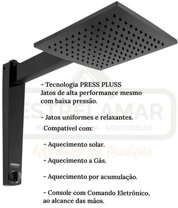 Imagem de Ducha Eletrônica Lorenzetti Acquacentury Preto 7500W 220V