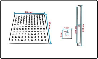 Imagem de Ducha em Inox 201 Slim Quadrada Golden 25 cm com Braço de Teto Dourada