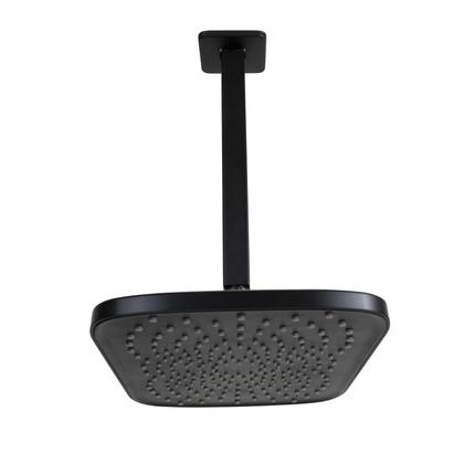 Imagem de Ducha Flatt Retangular 30x20 cm ABS Preto c/ Cano de Teto 24 cm