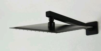 Imagem de Ducha Fria Chuveiro Quadrado Preto Fosco Black Para Piscina Área de Lazer