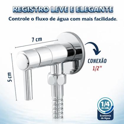 Imagem de Ducha Higiênica Banheiro Completa Inox 1,2m Chuveirinho Privada com Registro e Instalação Prática
