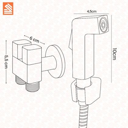 Imagem de Ducha Higiênica C77 Registro Duplo Duas Saídas Metal Cromado 1/2