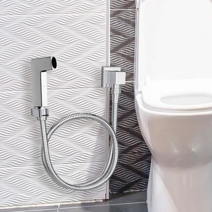 Imagem de Ducha Higienica Chuveirinho Banheiro  Quadrada 1/4 de volta Completa