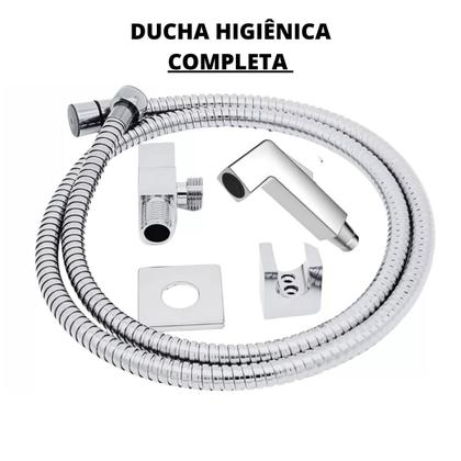 Imagem de Ducha Higienica Chuveirinho Banheiro  Quadrada 1/4 de volta Completa