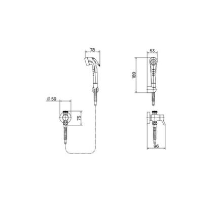 Imagem de Ducha higiênica com registro e derivação com gatilho Nova Lóggica