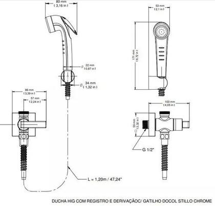 Imagem de Ducha Higiênica Com Registro E Derivação Docol Stillo 