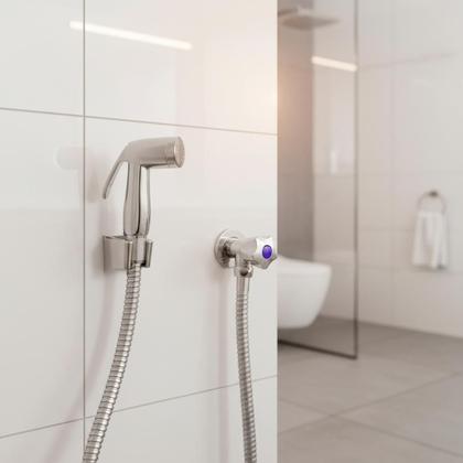 Imagem de Ducha Higiênica Completa Metal Cromado Engate Flexível 1,20 Metros Classic Beltempo