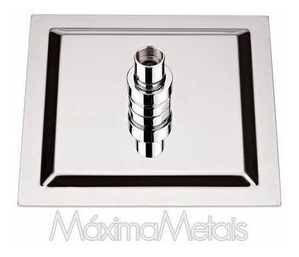 Imagem de Ducha Inox 20cm Quadrada Square Chuveiro Slim 20x20 super luxo metal inox banheiro duchinha banho