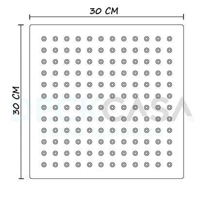 Imagem de Ducha Inox Quadrada 30cm Slim 30x30 Com Braço De Parede Luxo