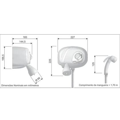Imagem de Ducha Potenza com Pressurizador Turbo e Desviador Cromado - Cardal