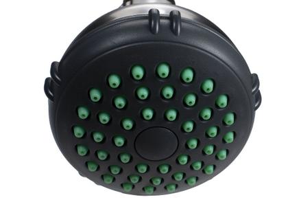 Imagem de Ducha Redonda 7 cm em ABS Preta c/ Braço de Teto de 24 cm