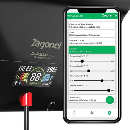 Imagem de Ducha Smart Chuveiro Eletrônico Zagonel Ducali Premium Preto 220v