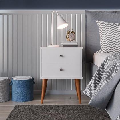 Imagem de Dullar Móveis Kit 2 Mesa De Cabeceira Quarto Retro Berlim 2 Gavetas