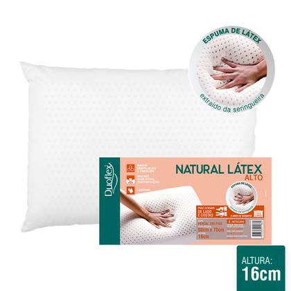 Imagem de Duoflex LN1109 - Travesseiro Alto Duoflex Branco Para Fronha Espuma 100% Látex Natural, 50cmx70cm