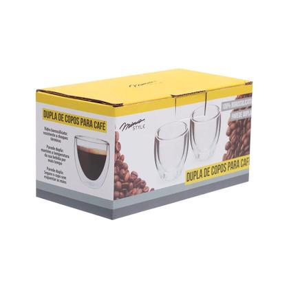 Imagem de Dupla de Copos para Café C/ Parede Dupla em Vidro Mimo Style