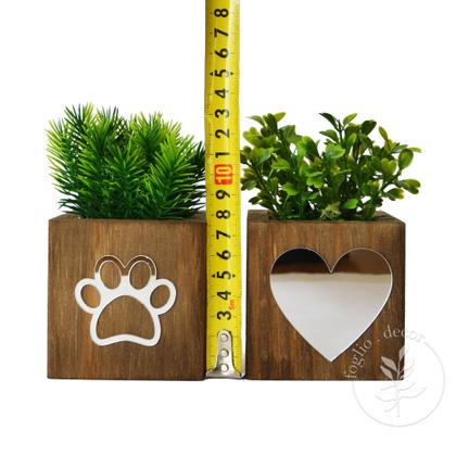 Imagem de Dupla de Vasinhos com Planta Artificial Decoração Pet