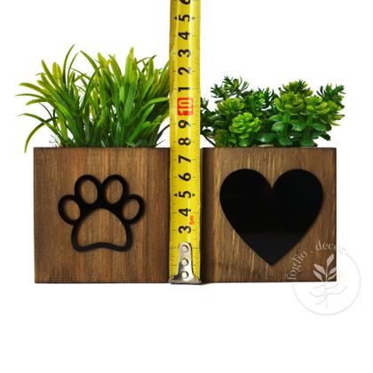 Imagem de Dupla de Vasinhos com Planta Artificial Decoração Pet