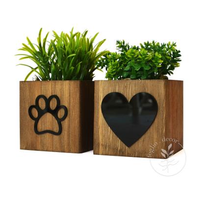 Imagem de Dupla de Vasinhos com Planta Artificial Decoração Pet