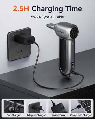 Imagem de Duster de Ar Elétrico WOLFBOX MF100 - Sem Fio - 150000 RPM