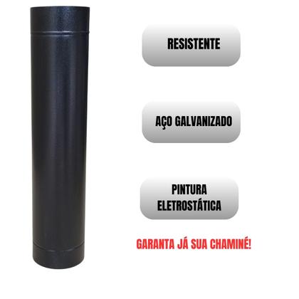 Imagem de Duto 5 Polegadas Preto Chaminé Churrasqueira Lareira 60cm
