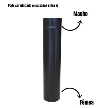 Imagem de Duto 5 Polegadas Preto Chaminé Churrasqueira Lareira 60cm