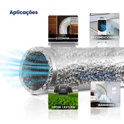 Imagem de Duto alumínio 12 polegadas x 3m ventilação exaustão