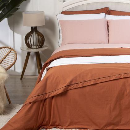 Imagem de Duvet Casal Colorlife Liso com vivo Percal 200 fios 100% algodão 2,50 x 2,20