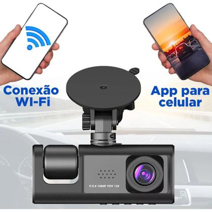 Imagem de Dvr Automotivo Camera Interna Filma Dentro E Fora Com Wifi