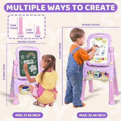 Imagem de Easel Joyooss Art para crianças com placa magnética e acessórios