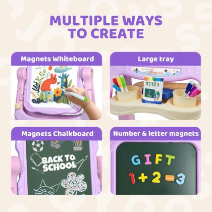 Imagem de Easel Joyooss Art para crianças com placa magnética e acessórios