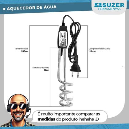 Imagem de Ebulidor Aquecedor Elétrico Portátil Água Rabo Quente 1000w 110V