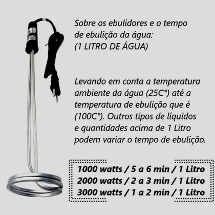 Imagem de Ebulidor Fervedor Aquecedor Elétrico Médio Inox 1.000w 110v