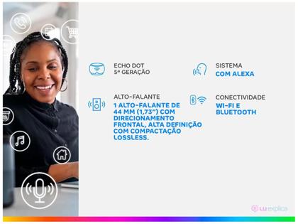 Imagem de Echo Dot (5 Geração) com Alexa, Amazon Smart SpeakerAzul