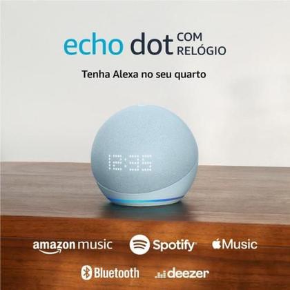 Imagem de Echo Dot 5ª Gen Smart Speaker com Relógio e Alexa - Azul