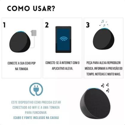 Imagem de Echo Pop Caixa De Som Inteligente Amazon Com Alexa Original