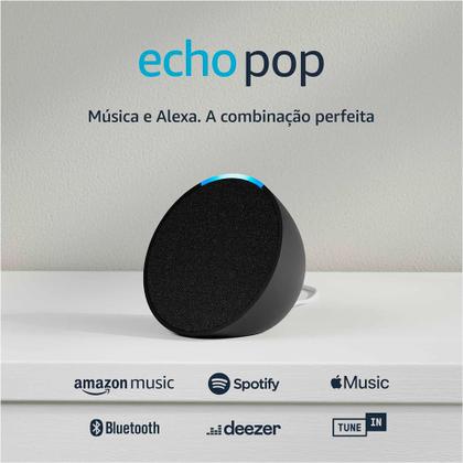 Imagem de Echo Pop Smart Speaker Com Alexa, Controle De Voz, Wi-Fi, Alto Falantes Potentes - Preto