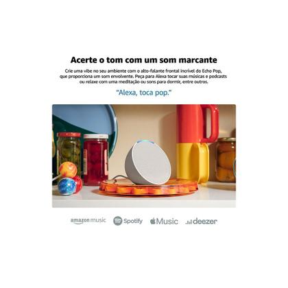 Imagem de Echo Pop, Smart speaker compacto com som envolvente e Alexa, Preta, AMAZON  AMAZON