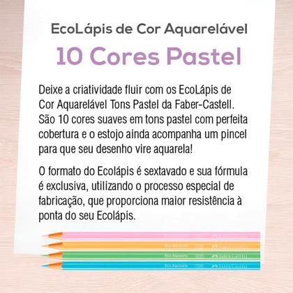 Imagem de Ecolápis de Cor Aquarelável 10 Cores Pastel - Faber-Castell