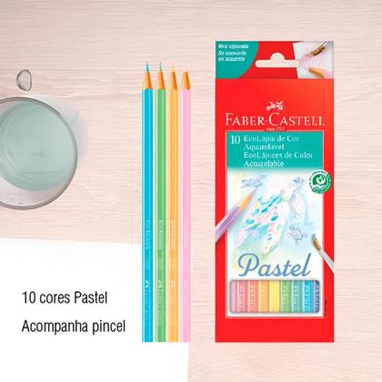 Imagem de Ecolápis de Cor Aquarelável 10 Cores Pastel - Faber-Castell