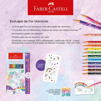 Imagem de Ecolápis de Cor Faber Castell 12+2 Coleção Unicórnio
