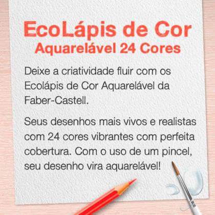 Imagem de EcoLápis de Cor Sextavado Aquarelável Estojo com 24 cores - Faber Castell