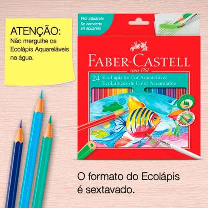 Imagem de EcoLápis de Cor Sextavado Aquarelável Estojo com 24 cores - Faber Castell