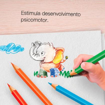 Imagem de Ecolápis de Cor Triangular Jumbo Estojo com 12 cores + 2 Ecolápis Grafite Jumbo - Faber Castell