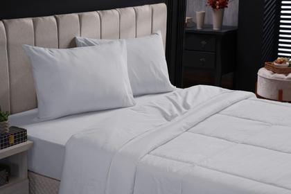 Imagem de Edredom avulso casal 100% algodão percal 180 fios cor: cinza