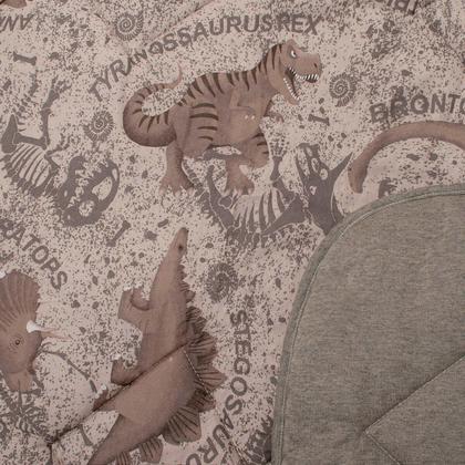 Imagem de Edredom Buettner Casal Malha 100% Algodão Basic Estampado Dinossauros 180mx220m Bege