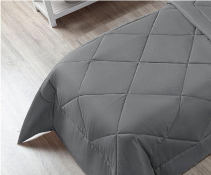 Imagem de Edredom Cama Solteiro Dupla Face Macio Margarida Com Fronha 2 pçs - Cinza