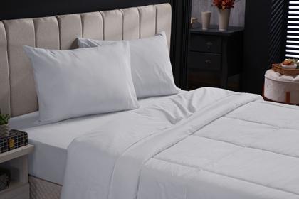 Imagem de Edredom casal avulso liso para cama box 200 fios 100% algodão