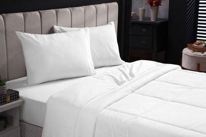 Imagem de Edredom casal avulso liso para cama box 200 fios 100% algodão